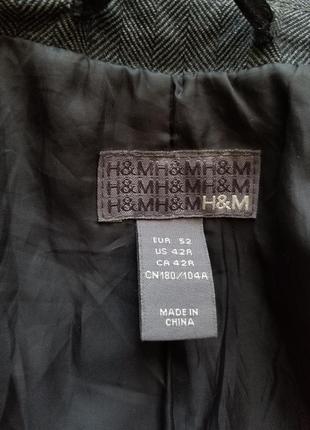 Сірий піджак з візерунком "у ялинку" куртка жакет h&m (xl-l)8 фото