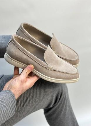 Чоловічі лофери - туфлі із натуральної замші та шкіри1 фото