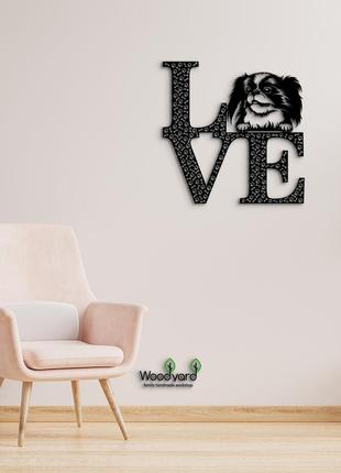 Декоративное панно из дерева. декор на стену. love&bones японский хин. 20 x 20 см