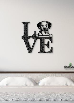 Декоративне панно з дерева. декор на стіну. love&bones  далматинець. 20 x 20 см