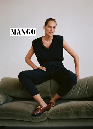 Футболка майка с подплечниками mango чёрная