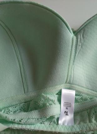 85в-с 16 новые! мятный кружевной удлиненный бралетт топ bralettes без косточек7 фото