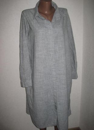 Хлопковое платье рубашка халат benim style р-р10-12 оверсайз1 фото