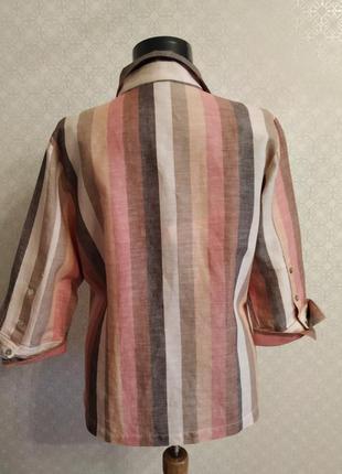 Льняная полосатая блуза. фирма kingfield. размер наш 48-503 фото