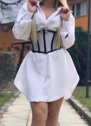 Платье блузка с корсетом