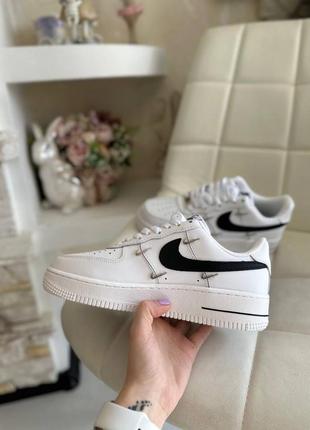 Nike force 1 lx white black4 фото