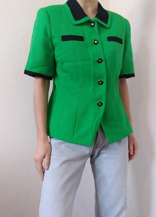 Винтажный пиджак зеленый жакет вискоза atrium collection винтажный жакет с коротким рукавом пиджак сша блейзер винтажный пиджак вискоза блейзер6 фото
