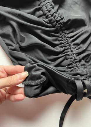 ♟️черное короткое платье со сборками/черная мини-платье с длинным рукавом сетка/черное сеточное платье♟️9 фото