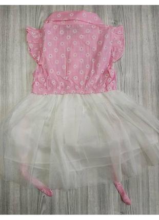 Платье ромашка  розовое3 фото
