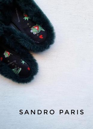 Трендові шльопанці з натупального хутра sandro paris2 фото