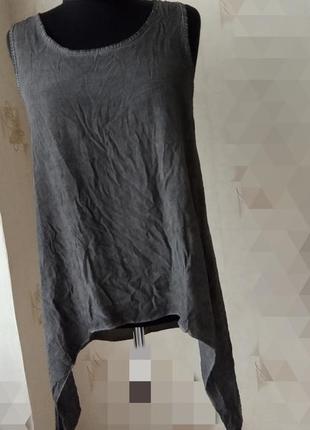 Натуральная моделирующая вытагивающая майка, варенка, ассиметрия, бохо, вискоза