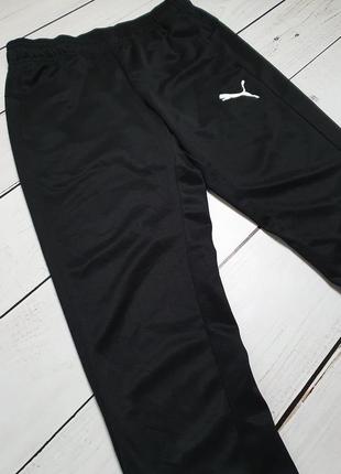Мужские легкие зауженные спортивные штаны puma пума оригинал / черные5 фото