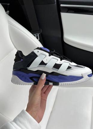 Кроссовки кроссы адидас найтбол adidas niteball white blue lux