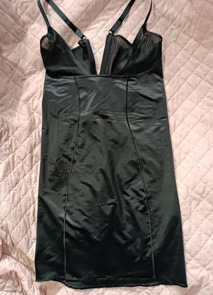 Шикарный красивый гладкий сексуальный пеньюар корсет чехол мини платье3 фото