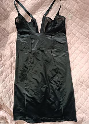 Шикарный красивый гладкий сексуальный пеньюар корсет чехол мини платье1 фото