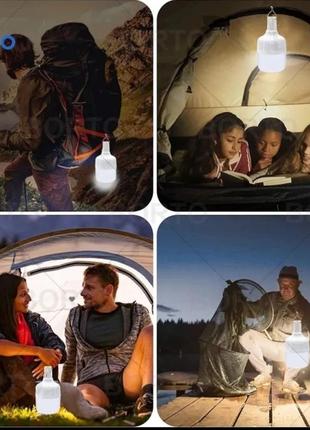 Лампа кемпинговая туристическая 80 w аккумуляторная перезаряжаемая фораджо
