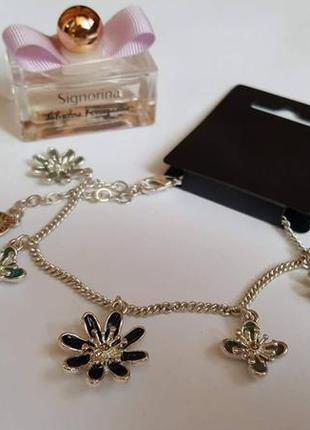 Браслет з квітами емаль і посеребренние pilgrim данія елітна ювелірна біжутерія