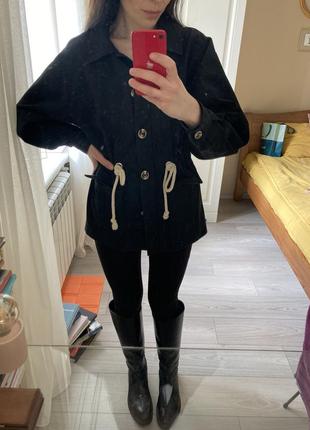Куртка сорочка чорна джинсова парка жакет котон