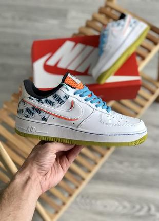 Женские кроссовки nike air force 1 low white blue 36-37-38