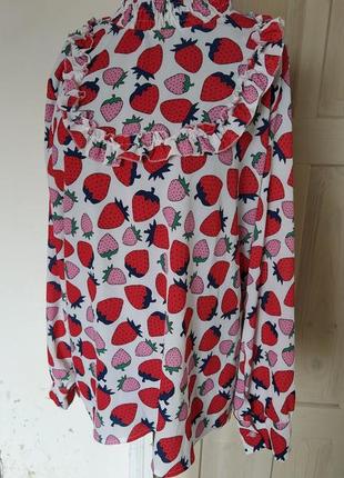 Блузка винтаж, блузка клубника, летняя блузка3 фото