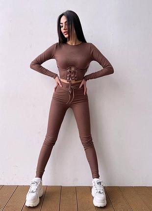 Топ на завязках+лосины