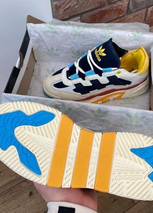 Кроссовки в стиле adidas niteball blue yellow2 фото