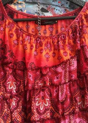 ❗▪️sale ▪️ sale ▪️❗вінтажна асиметрична блуза в квітковий принт малюнок ілюстрація вінтаж футболка червона sale топ знижка2 фото