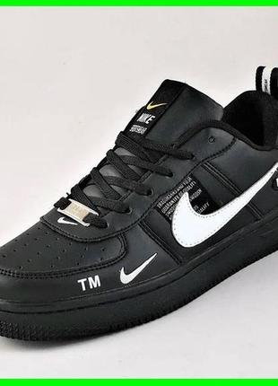 Чоловічі чорні форси кросівки в nike air force мужские форси