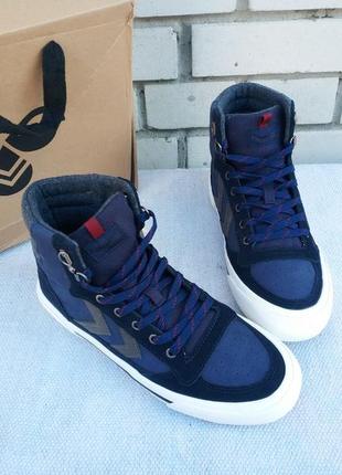 Високі чоловічі демі кросівки хайтопи stadil high winter navy hummel данія