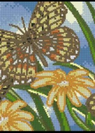 Набор для вышивки крестиком. размер: 23*12 см стая бабочек