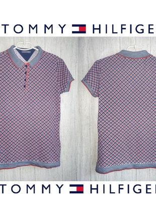 Жіноча сорочка поло футболка tommy hilfiger візерунок з лого принт