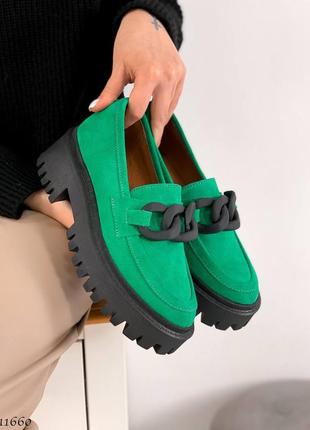 Лоферы замш