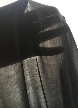 Великий шарф палантин парео коричневий бавовна від allsaints 100х200 см.5 фото