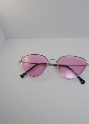 Стильные розовые очки ретро солнцезащитные хит сезона, бестселлер