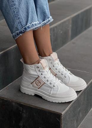 Женские кеды белые люксовые