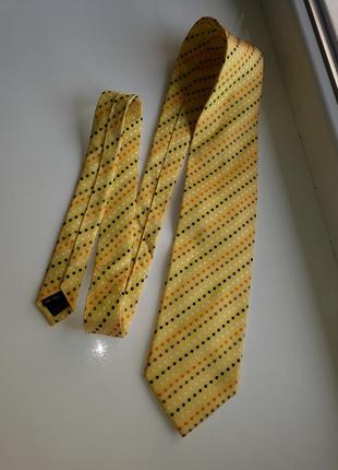 Яскравий жовтий шовковий галстук ручної роботи luca massei