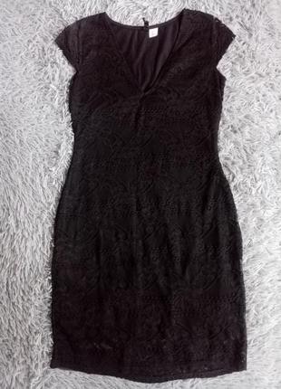 Черное кружево платье миди h&amp;m обмен