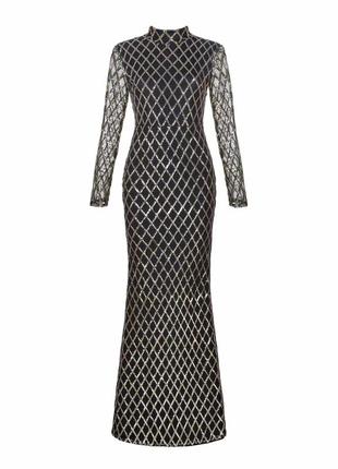 Бандажное чёрное  платье с  золотыми пайетками