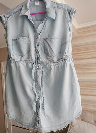 Легенька джинсова  рубашка для вагітних