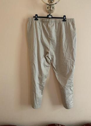 Балтал большой размер! стильные светлые легкие натуральные коттоновые брюки брюки брюки штанины зауженные5 фото