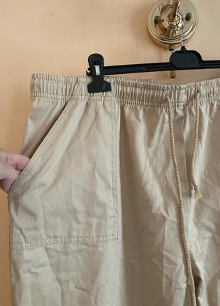 Балтал большой размер! стильные светлые легкие натуральные коттоновые брюки брюки брюки штанины зауженные8 фото