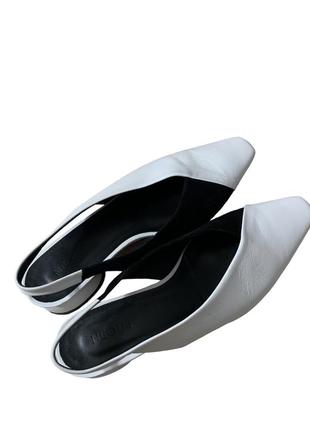 Туфли мюли дизайнерские черно белые итальялия neous3 фото