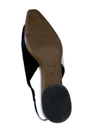 Туфли мюли дизайнерские черно белые итальялия neous10 фото