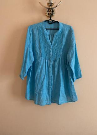 Балл! большой размер! стильная легкая льняная рубашка рубашка блуза блузка блузочка рубашечка