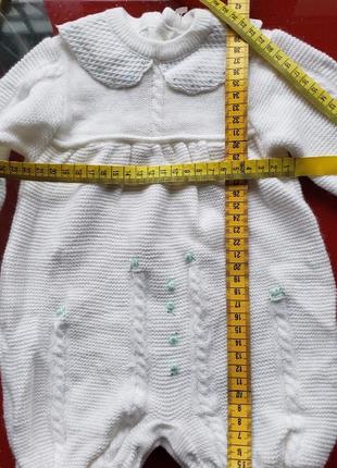 E.arandigo испания вязаный белый ромпер комбинезон человечек новорожденному мальчику девочке 0-3м 50-56-62см5 фото