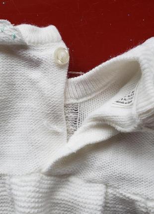 E.arandigo испания вязаный белый ромпер комбинезон человечек новорожденному мальчику девочке 0-3м 50-56-62см8 фото