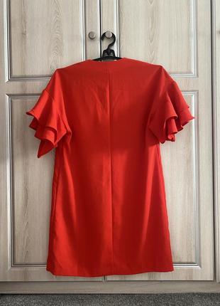 Червона сукня з рюшами zara4 фото