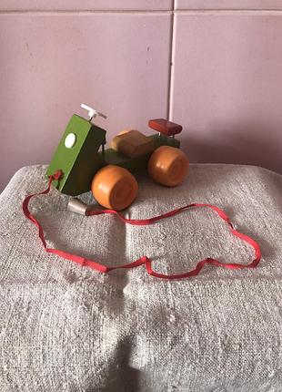 Машинка деревянная из дерева цветная экологичная эко новая