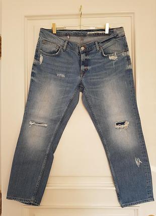 Джинсы слим рваные zara woman 42 р