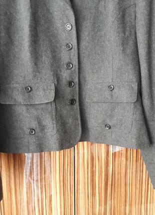 Базовый тёмно-серый шерстяной пиджак жакет green wood2 фото